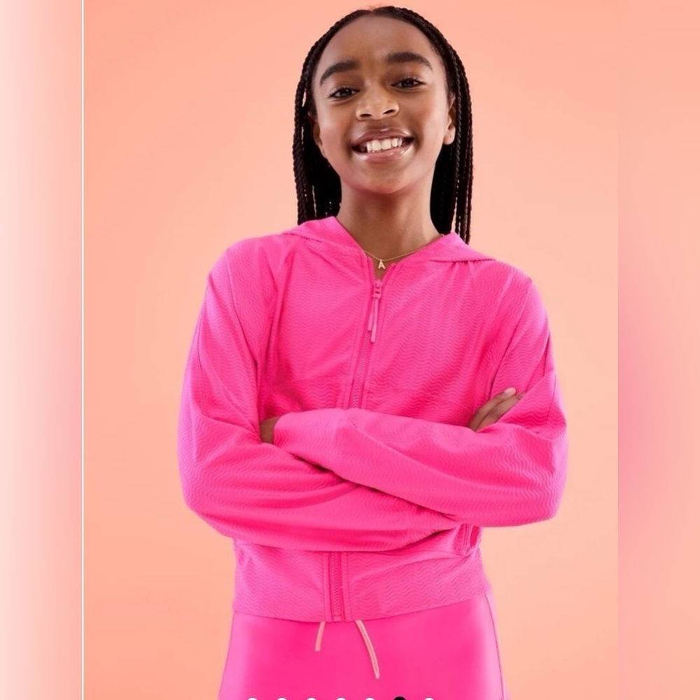 NWT Athleta Girl Serve UPF Pop Pink Jacket Size L/12